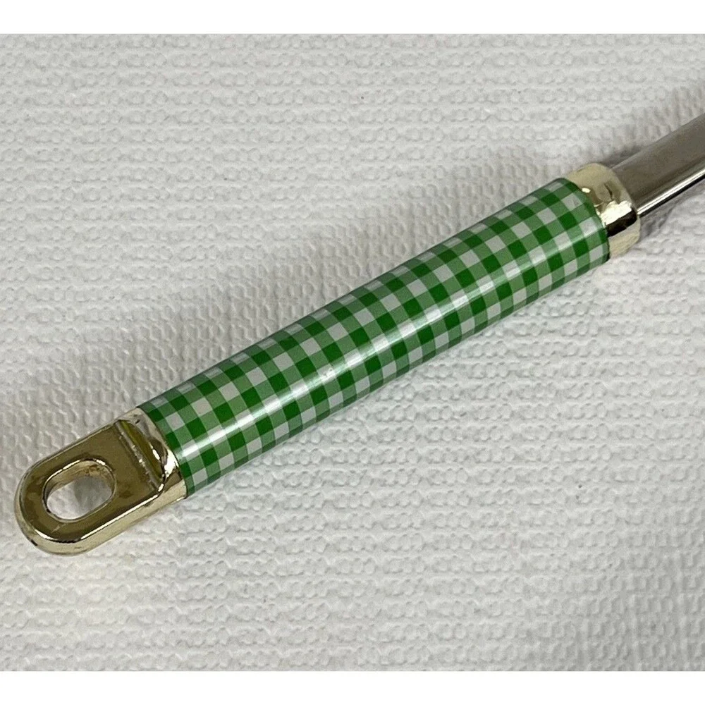 VTG Inox Ecelstahl Rostfrei Slotted Skimmer 18/8 Stainless Steel Green Gingham
